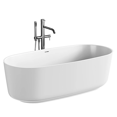 Elegant Oval Freestanding Bathtub 3D model image 1 