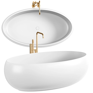 Luxury Rosenborg Oval Freestanding Bathtub 3D model image 1 