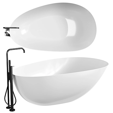 Elegant Oval Acovi Bathtub 3D model image 1 