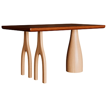 Title: Homary Japandi Dining Table 3D model image 1 