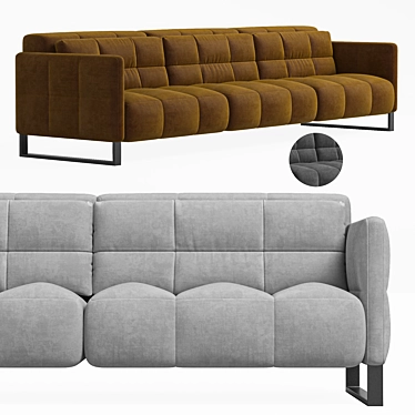 Natuzzi Philo Modular Sofa 3-Seater 3D model image 1 