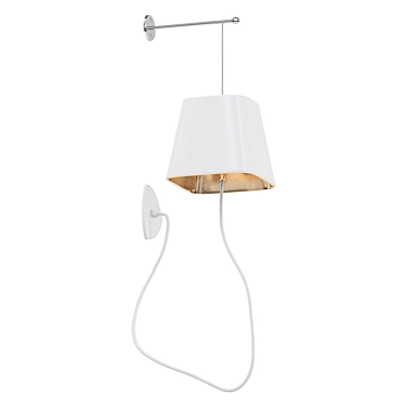  Sleek White Wall Lamp 3D model image 1 