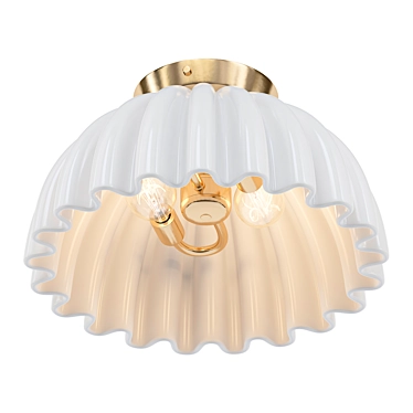 Elegant Marble Ruffle Ceiling Light 3D model image 1 