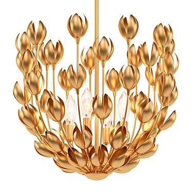 Elegant Flora Foyer Pendant 3D model image 1 