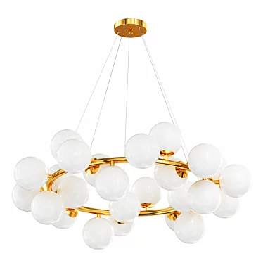 Opal Glass Chandelier: Modern Elegance 3D model image 1 