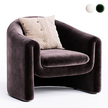 Velvet Pollman Barrel Chair - Modern Sophistication 3D model image 1 