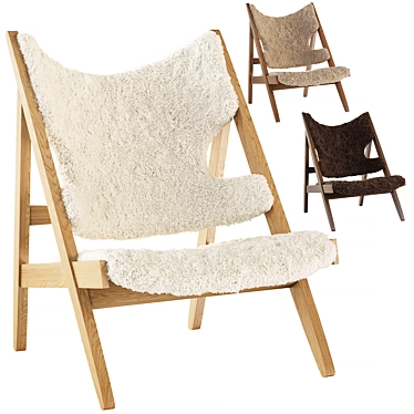 Menu Knitting Chair Sheepskin Upholstery 3D model image 1 