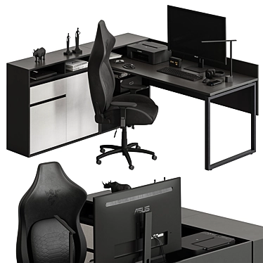 Workstation Essentials Set: Office Desk 3D model image 1 