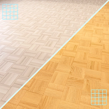 Modular Wood Floor 3D Model 3D model image 1 