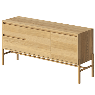 Natural Wood Align Sideboard Display 3D model image 1 