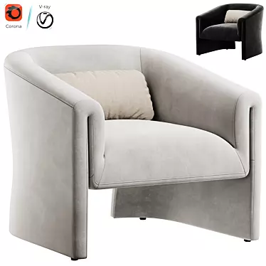 Modern Upholstered Armchair for 3D Design 3D model image 1 