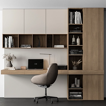 Modern Home Office Furniture Set 3D model image 1 