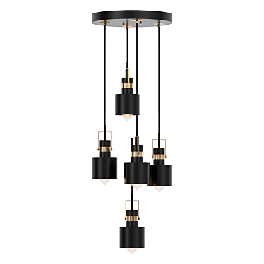 Elegant Chrome Ceiling Light Fixture 3D model image 1 