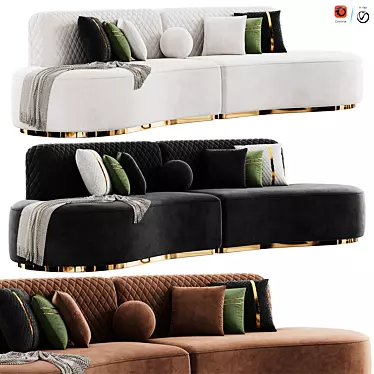 Modern Palermo Sofa Set Concept 3D model image 1 