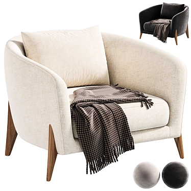 Modern Delray Armchair by West Elm 3D model image 1 