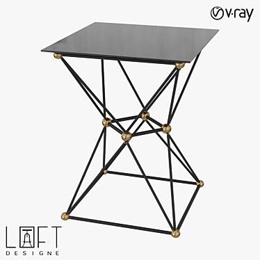 Minimalistic Coffee Table with Metal and Glass, 70406 Model 3D model image 1 