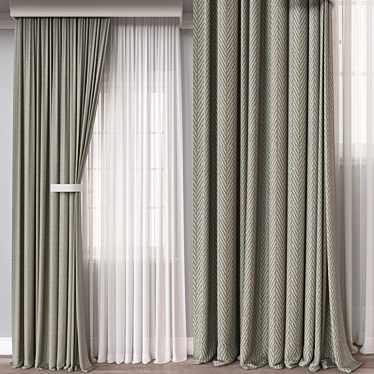 Rendered Curtain 621: 60K+ Polygons 3D model image 1 