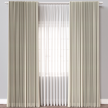 Modern Curtain 3D Model Render 3D model image 1 