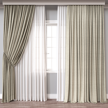  Versatile 3D Curtain Model 3D model image 1 