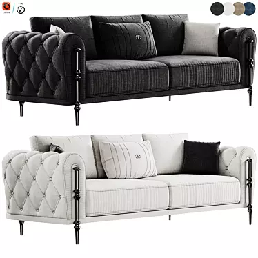 Luxury Arven Sofa Set in Millimeters 3D model image 1 