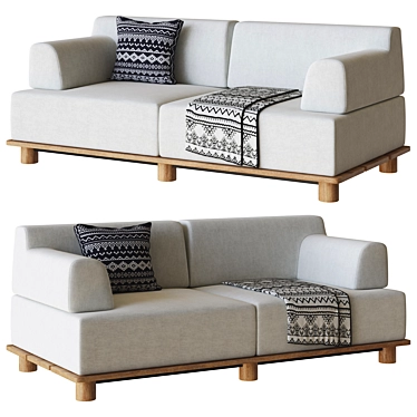 Modern 3D Kristalia Palco Sofa 3D model image 1 
