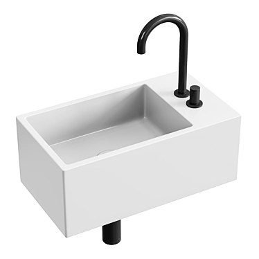 Sleek Wall-Mounted Handrinse Basin 3D model image 1 