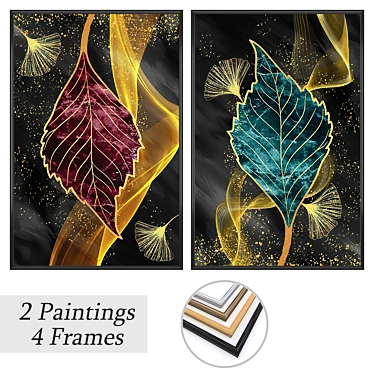 Wall Art Set with Various Frames 3D model image 1 