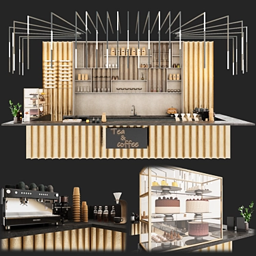 Modern Coffee Shop Setup 3D model image 1 