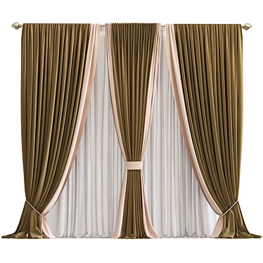 Geometric Mesh Curtain Design 3D model image 1 