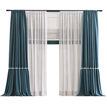 Meshed Curtain Design 3D model image 1 