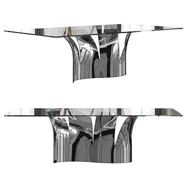 Contemporary Voiles Dining Table, 3D Reimagined 3D model image 1 