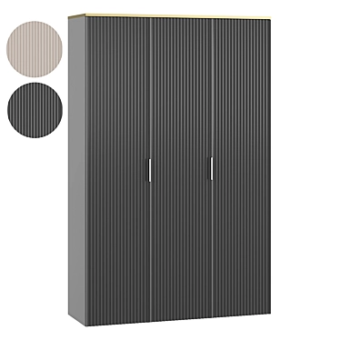 Ensson 3 Wardrobe in Latte 3D model image 1 