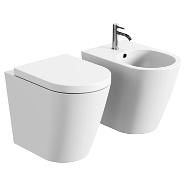 Valdama IL Rimless Toilet - Modern Efficiency 3D model image 1 