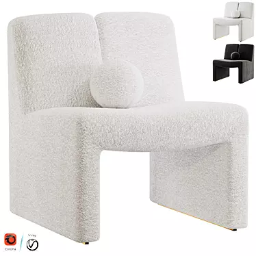 Eichholtz Macintosh Cream Boucle Chair 3D model image 1 