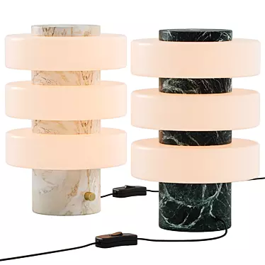 Elegant Mercury Marble Table Lamp 3D model image 1 