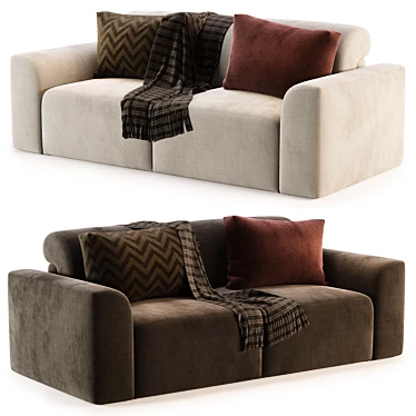 Elegant Corner Sofa Baivin Soft 3D model image 1 
