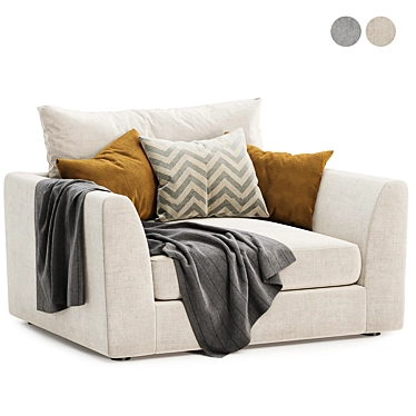 Stylish Hadleigh Armchair with Cushions 3D model image 1 