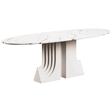 Marble Oval Dining Table decadentietfashion 3D model image 1 