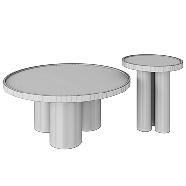 Sleek Delta Round Coffee Table 3D model image 1 