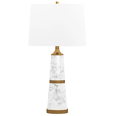 Faux Marble Table Lamp, Contemporary Design 3D model image 1 