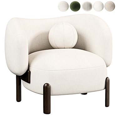 Elegant Moon Armchair: 2015 Version 3D model image 1 