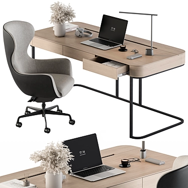 Executive Desk - Modern Workstation 3D model image 1 