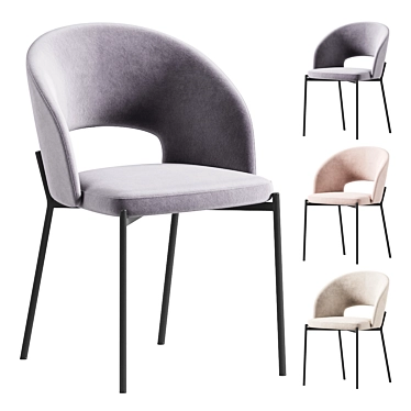 Elegant Velvet Dining Chair 3D model image 1 