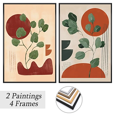 Art Set with Multiple Frames 3D model image 1 