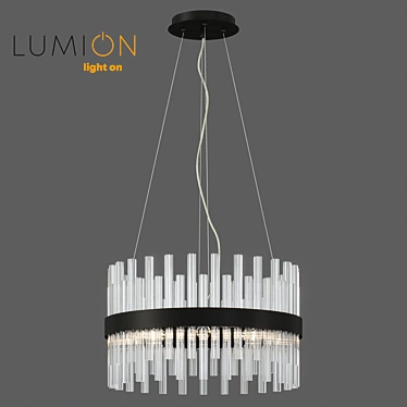 Elegant Modern Black Crystal Chandelier 3D model image 1 