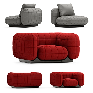 Ergonomic LUM Tetris Lounge Chair 3D model image 1 
