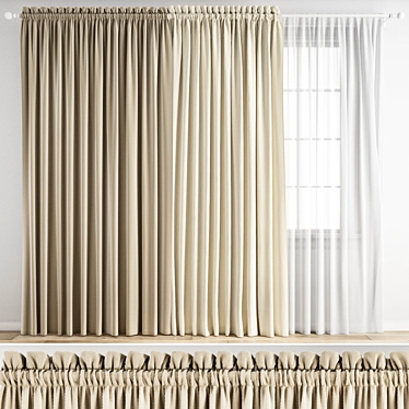 Polygonal Curtain 3D Model Kit 3D model image 1 