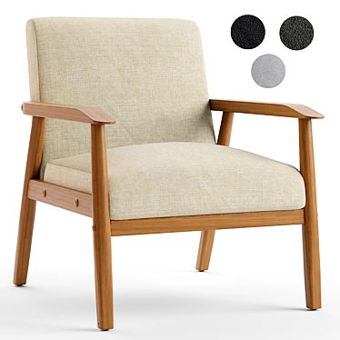 Modern Upholstered Armchair in 3D 3D model image 1 