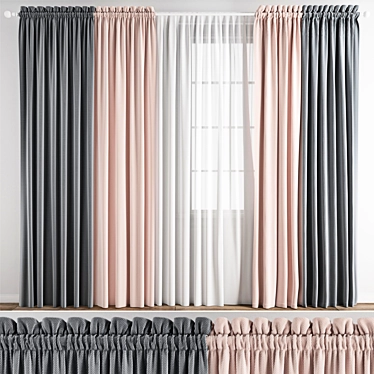 Polygonal Curtain Model Set 3D model image 1 