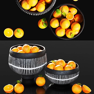 Contemporary Orange Minimalist Bowl 3D model image 1 